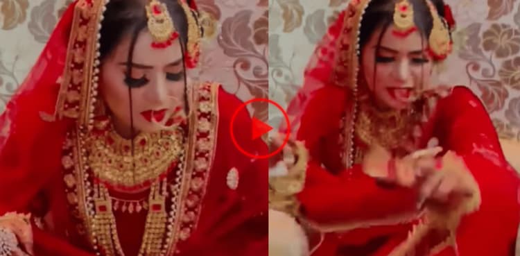 Bride hits child on stage for weird reason