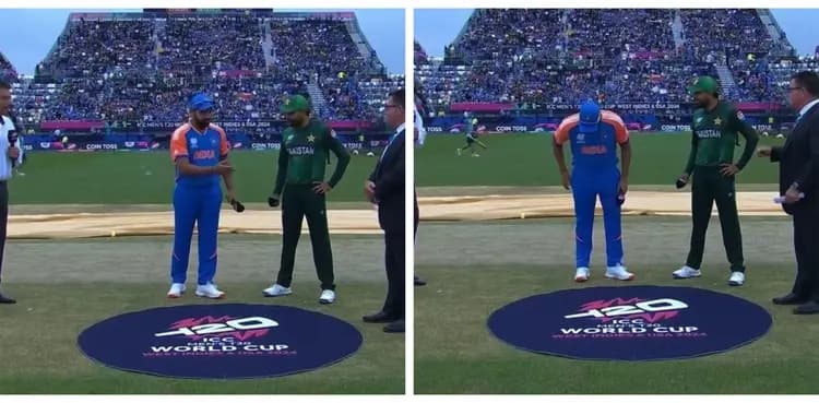 WATCH: Rohit Sharma forgets coin at toss during Pak-India game