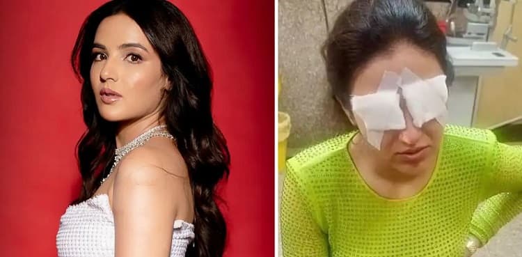 Jasmin Bhasin makes first public appearance post eye injury