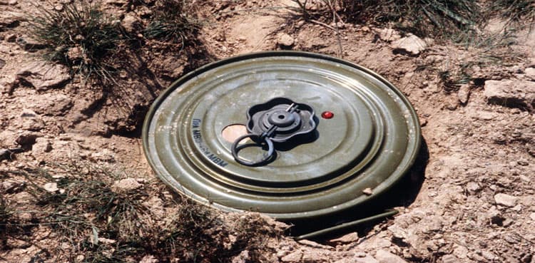 Indian made anti-tank mine recovered from Zafarwal