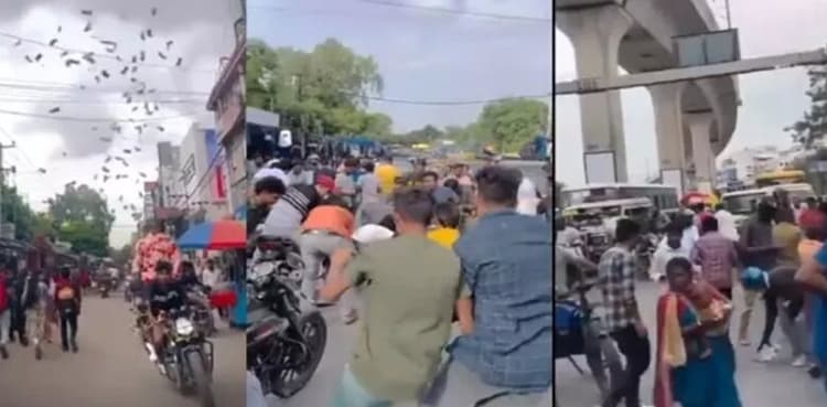 VIDEO: YouTuber showers currency notes on busy road
