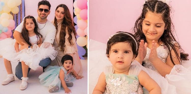 Aiman Khan, Muneeb Butt reveal daughter's face on first birthday