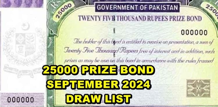 Rs 25,000 Prize Bond 10 September 2024 – Draw Results, Winner
