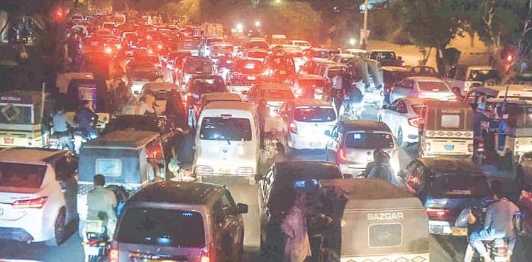 This Karachi road is temporarily closed for traffic