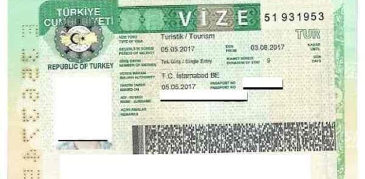 Turkey single entry, multiple entry visa fee in Pakistan 2026