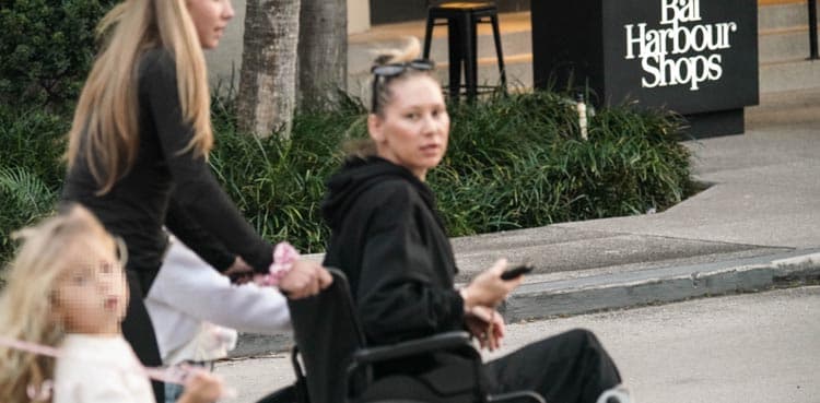 Anna Kournikova spotted in wheelchair during Miami outing
