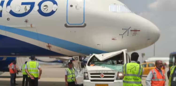 Tempo traveller crashes into plane