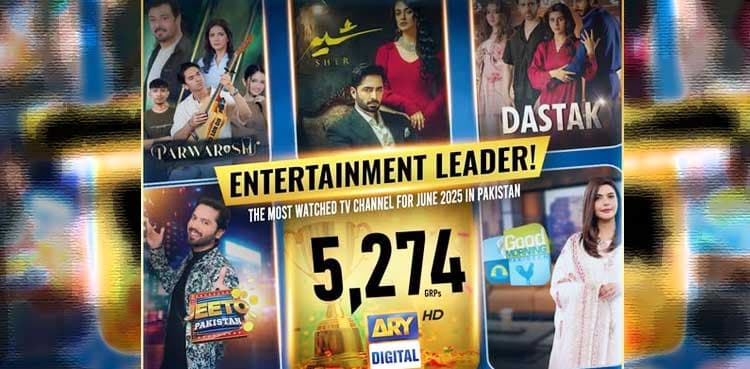 ARY Digital Reigns as Pakistan’s Top Entertainment Channel in June 2025