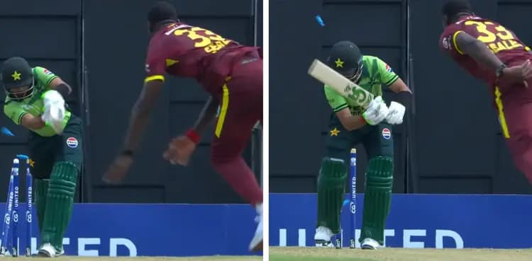 VIDEO: Babar falls for a duck as Seals completes double-wicket maiden