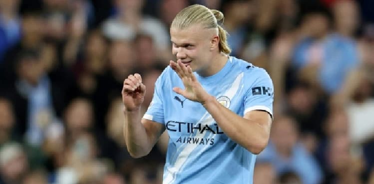 Haaland hits 50 UCL goals in Man City cruise over 10-man Napoli