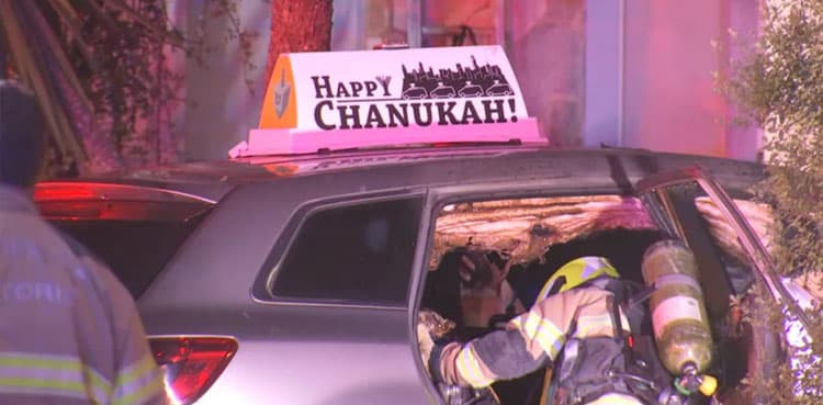 Car with Hanukkah sign set ablaze in Melbourne