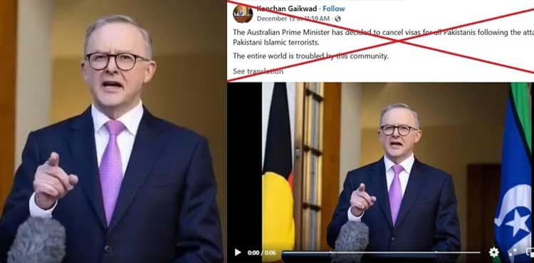Australian PM's viral video banning visas for Pakistanis is AI-generated