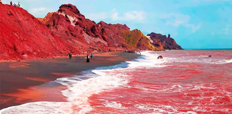 Watch: Iran’s Hormuz Island turns red after heavy rainfall