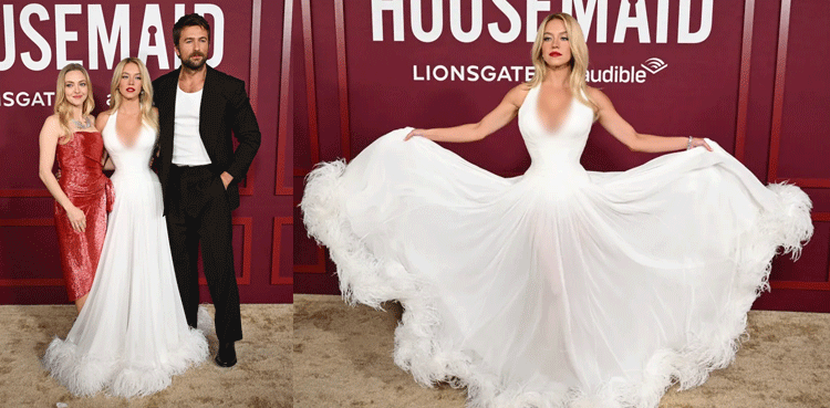 Sydney Sweeney looks like doll in stunning white gown at ‘The Housemaid’ premiere