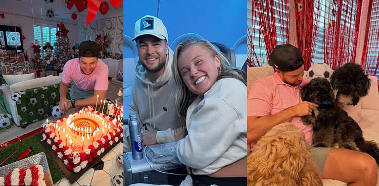 JoJo Siwa throws football-themed party for Chris Hughes’ 33rd birthday