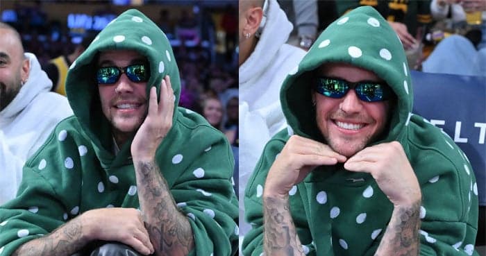 Justin Bieber serves soft-boy pookie vibes at Lakers Game