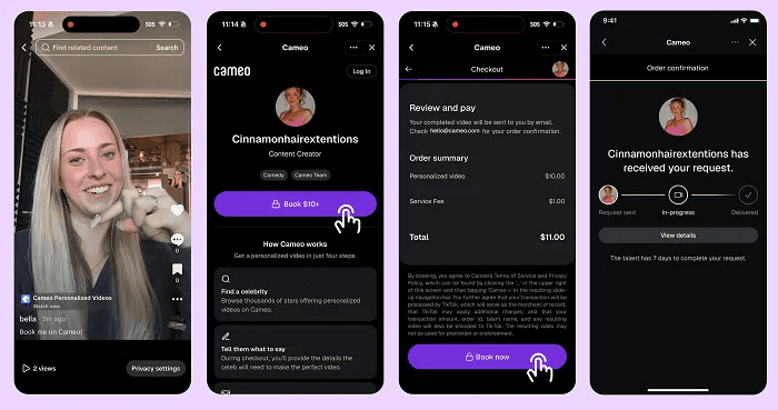 TikTok creators can now monetize custom videos through new Cameo partnership