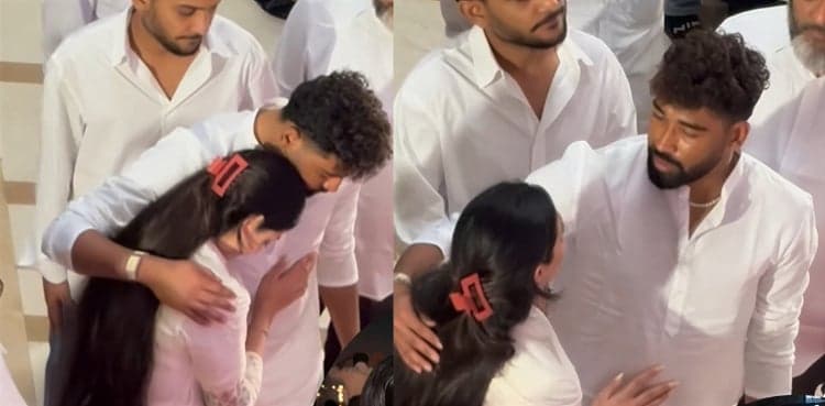 Mohammed Siraj supports Zanai Bhosle during Asha's last rites