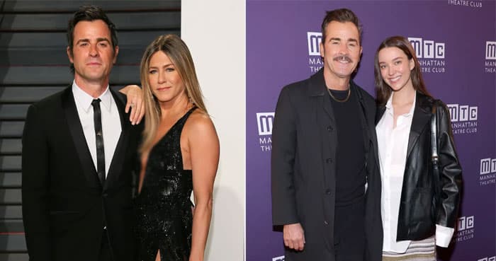 Jennifer Aniston reacts as ex Justin Theroux welcomes first child