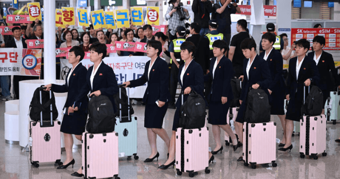 North Korean women footballers land in South ahead of rare match