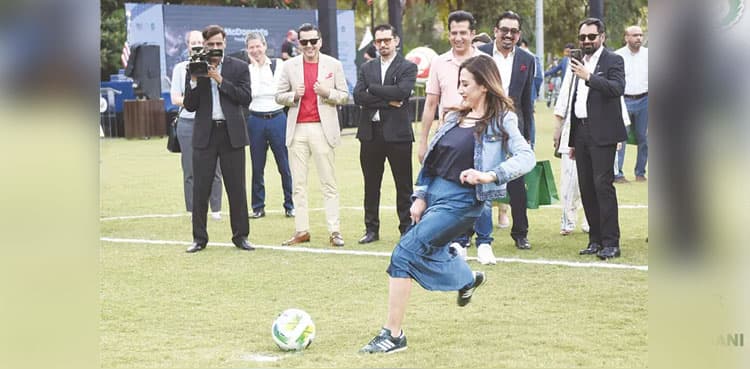 Natalie Baker showcases football skills at Islamabad FIFA 2026 ceremony