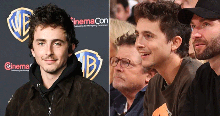 Timothée Chalamet shows off boyish new style at Knicks playoff game