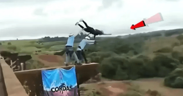 Woman thrown from bridge without secured bungee cord in Brazil
