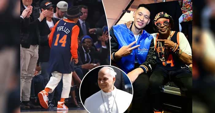 Spike Lee blessed with Pope Leo XIV's sign jersey in NBA Finals look