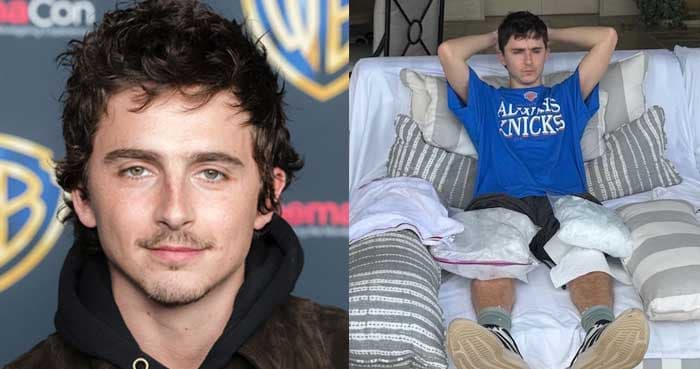 Timothee Chalamet gets  injured during NBA final victory celebration