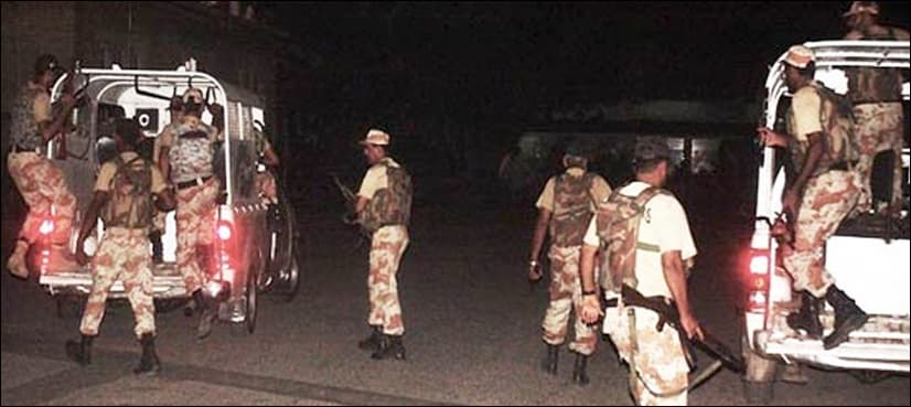 Rangers arrest group of extortionists for taking money from Liaquatabad goat market