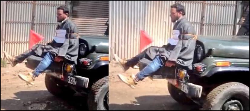 FIR registered against Indian army for tying Kashmiri youth to moving jeep