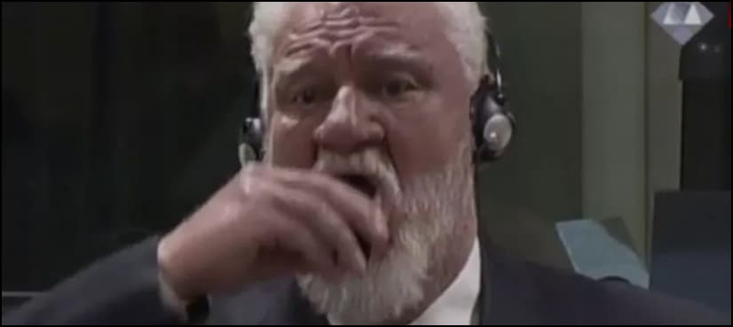 Bosnian war criminal dies after 'taking poison' in UN court