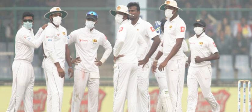 Cricket: Sri Lankan players try out face masks to combat Delhi pollution