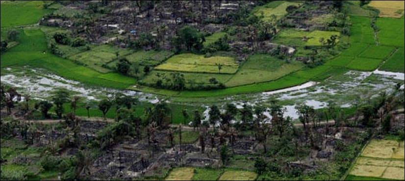 A visual that shows just how many Rohingya villages have been burned