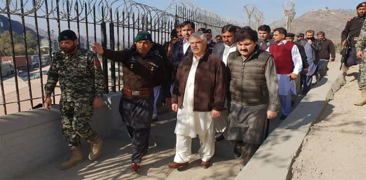 CM KP inspects border fencing process at Torkham