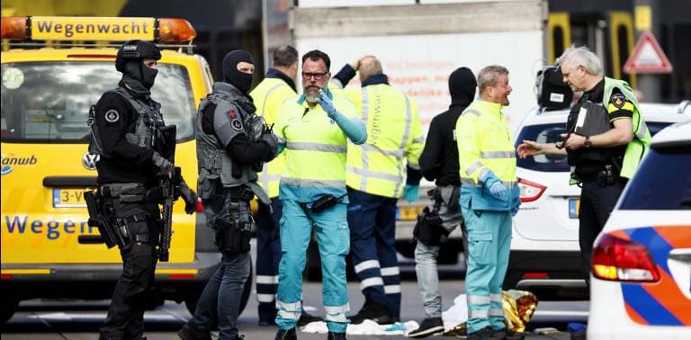 Police on manhunt as death toll in Netherlands 'terror' attack rises to 3