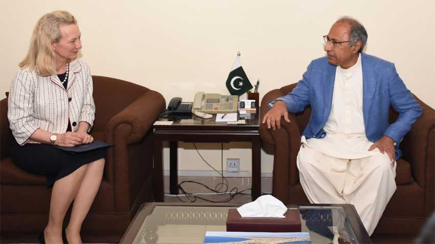 US emissary meets Hafeez Shaikh, discusses trade relations