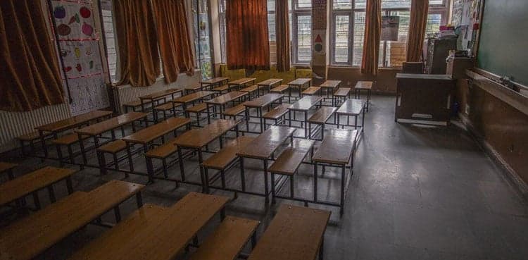 Empty classrooms as some schools re-open in Indian occupied Kashmir
