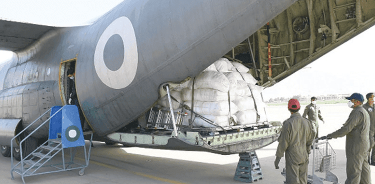 PAF aircraft carrying COVID-19 safety equipment arrives in Islamabad