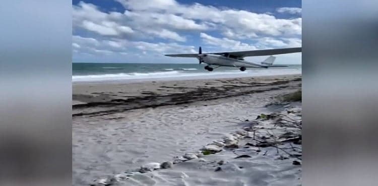 WATCH: Small plane makes emergency landing on Florida beach