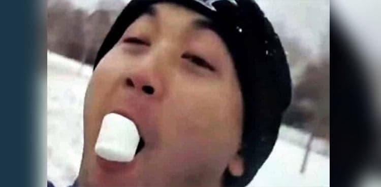 WATCH: Marshmallow launched 225 feet caught in man's mouth