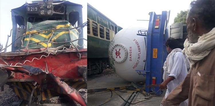 Three bogies derailed after Rehman Baba Express collides with tanker