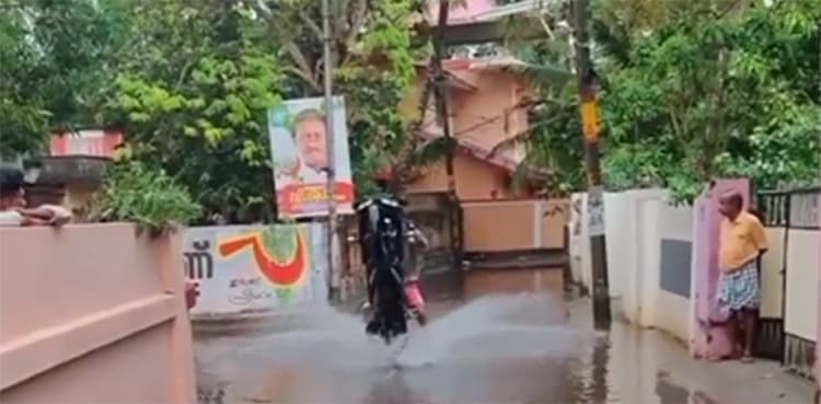 WATCH: Bike stunt goes horribly wrong, ends up in breaking neighbour's wall
