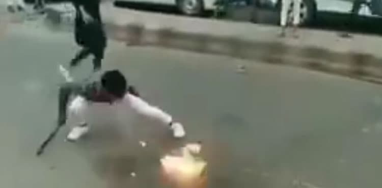 Viral video: Boys playing with fire using inflammable substance