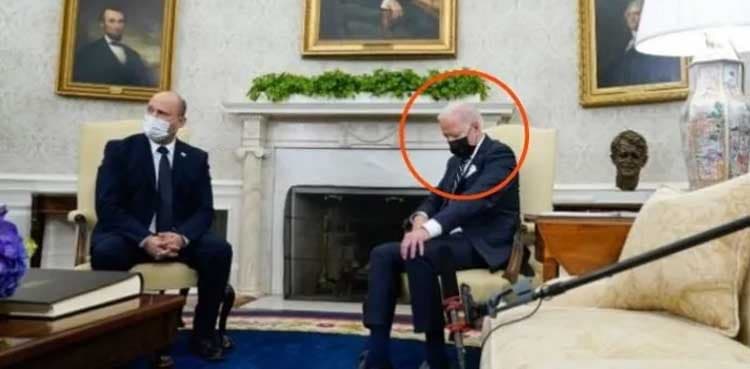 Was Joe Biden sleeping while meeting with Israeli PM?