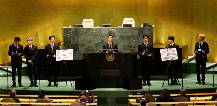 BTS sing their way through the United Nations General Assembly