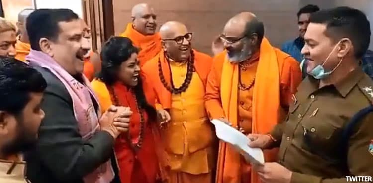 Muslim genocide: Hindutva terrorists, cop share a laugh in viral video