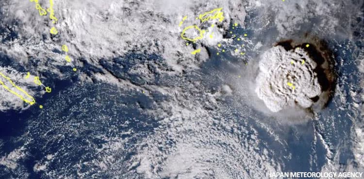 Underwater volcano erupts in Pacific, triggers tsunami warnings