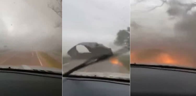 Couple drives through tornado, scary video goes viral