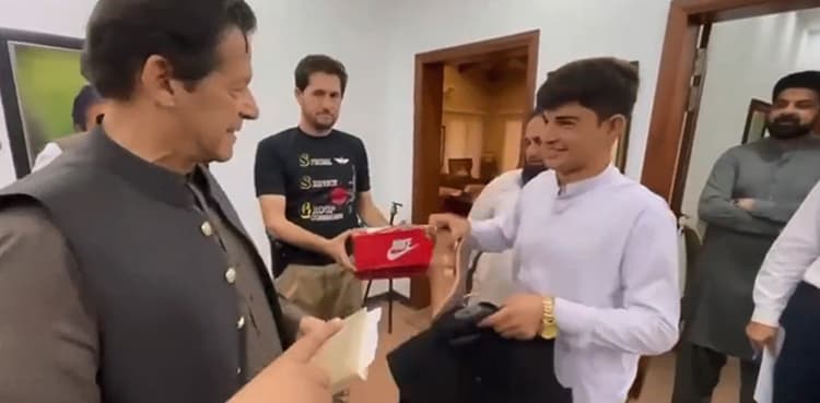 Imran Khan meets differently-abled boy staying at Bani Gala camp